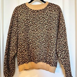 Fabletics Forever Fleece Crewneck Sweatshirt - Leopard